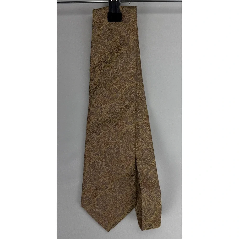 Joseph Abboud Men's Yellow & Silver & Red Paisley Silk‎ Neck Tie $118